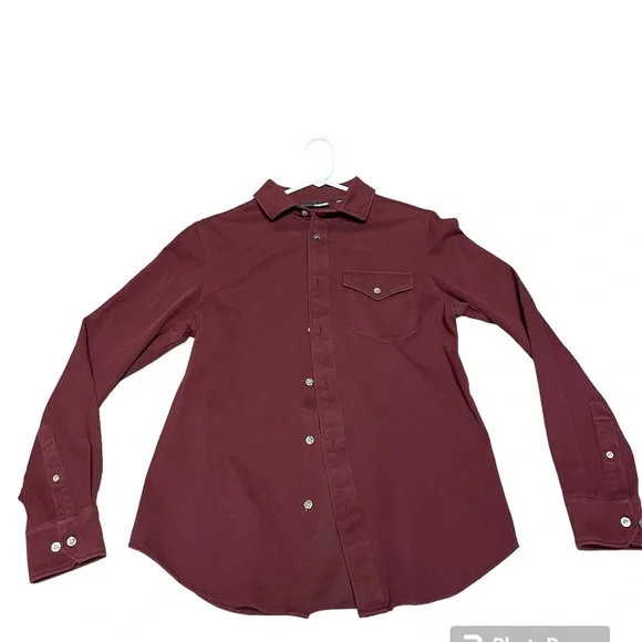 Murano | Shirts | Murano Liquid Luxury Slim Fit Wine Red Button Down Size  Medium | Poshmark